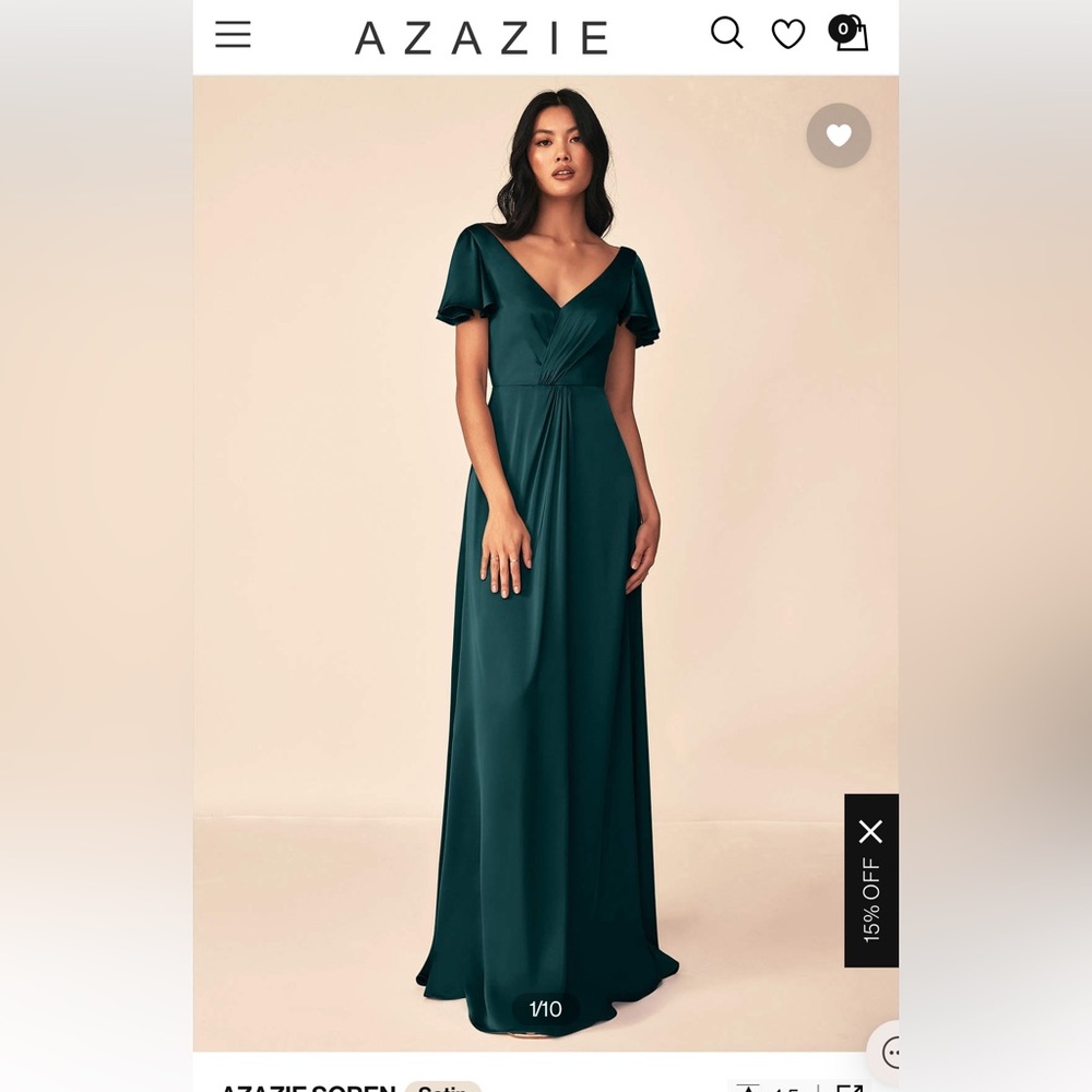 Azazie Size 16 Soren Bridesmaids Dress in Pine